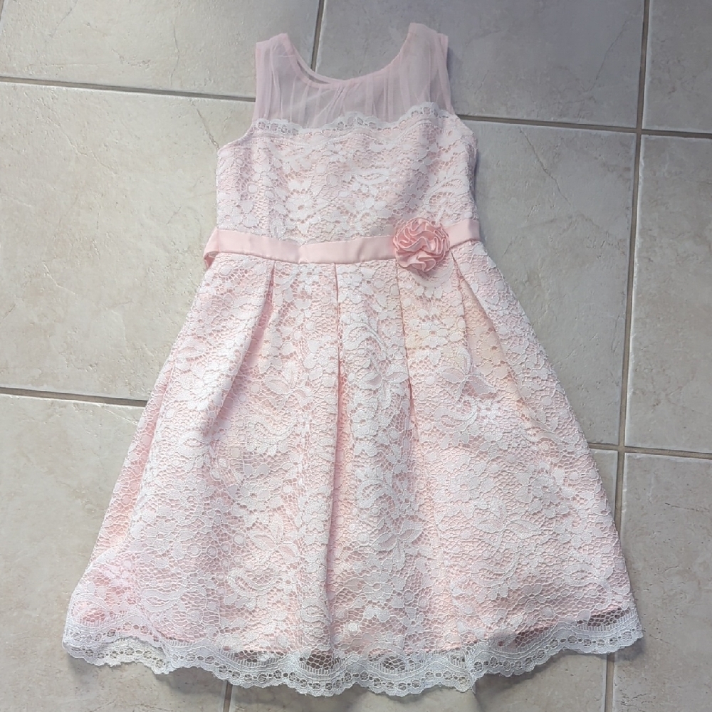 Jona Michelle Pink Lace Formal Dress Gils Size 8
